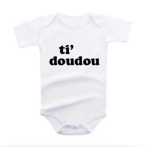 Body ti doudou blanct-shirt bleu enfant noir Caribbean Pineapple