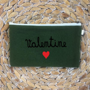 Pochette personnalisée noir coeur 2