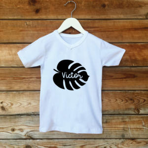 t-shirt 2020 blanc enfant born in paradise perso monstera noir prenom