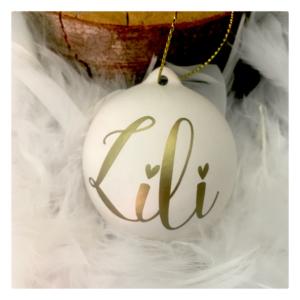 Boule de Noël en céramique Or mat
